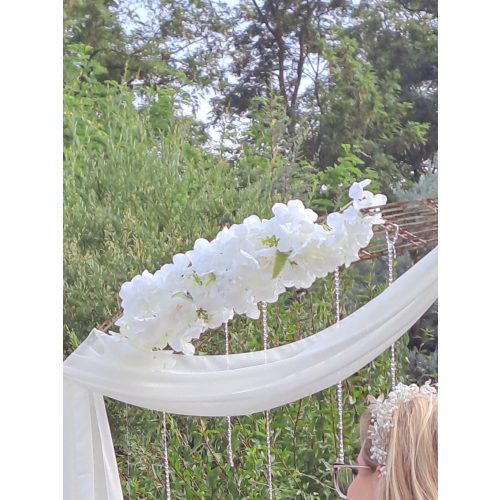 Íves fehér  Selyemvirág dekoráció 50 cm - BÉRLÉSSEL