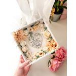 Virágos képkeret, szív idézettel 20x20cm - SZÜLŐKÖSZÖNTŐ AJÁNDÉK