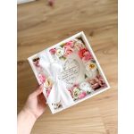 Virágos képkeret, szív idézettel 20x20cm - SZÜLŐKÖSZÖNTŐ AJÁNDÉK