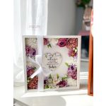 Virágos képkeret, szív idézettel 20x20cm - SZÜLŐKÖSZÖNTŐ AJÁNDÉK