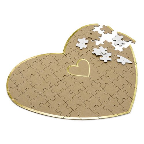 VENDÉGKÖNYV, PUZZLE, SZÍV ALAKÚ