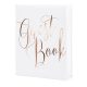 VENDÉGKÖNYV 20X24.5CM, FEHÉR - ROSE GOLD FELIRATTAL, 22 LAPOS