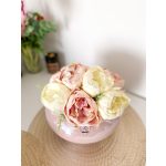 Selyemfényű kaspósban, peónia virág 25 cm - SZÜLŐKÖSZÖNTŐ AJÁNDÉK