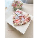 Fa dobozos szív virág dísz  20x20cm - SZÜLŐKÖSZÖNTŐ AJÁNDÉK