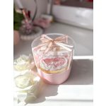 Rózsaszín elegáns akril virág box - plexi felirattal 15 cm - SZÜLŐKÖSZÖNTŐ AJÁNDÉK 